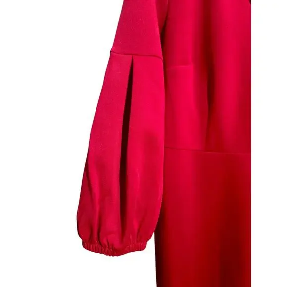 Eloquii Red V Neck Long Sleeve Dress NWT - Picture 3 of 5